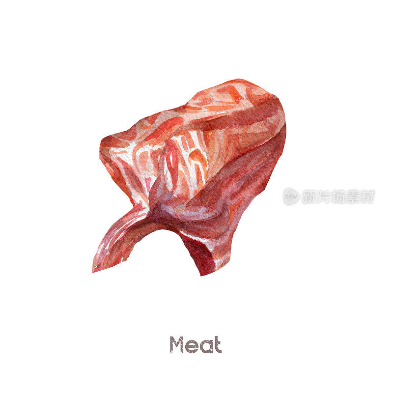 水彩肉Clipart -牛排